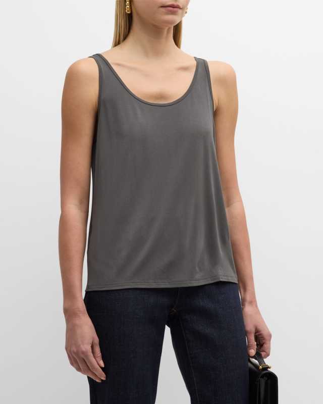 Scoop-Neck Silk Jersey Tank
